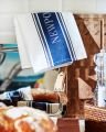 Provence keukenhanddoek wit/blauw