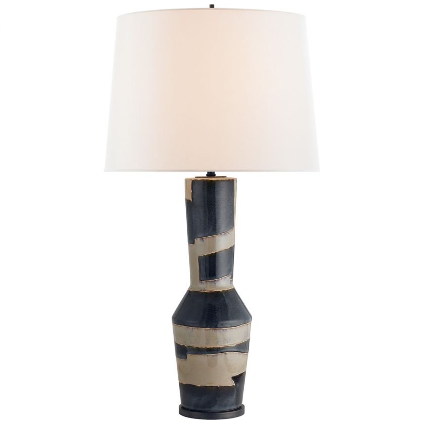 Alta Table Lamp Sand and Wide Black Stripe