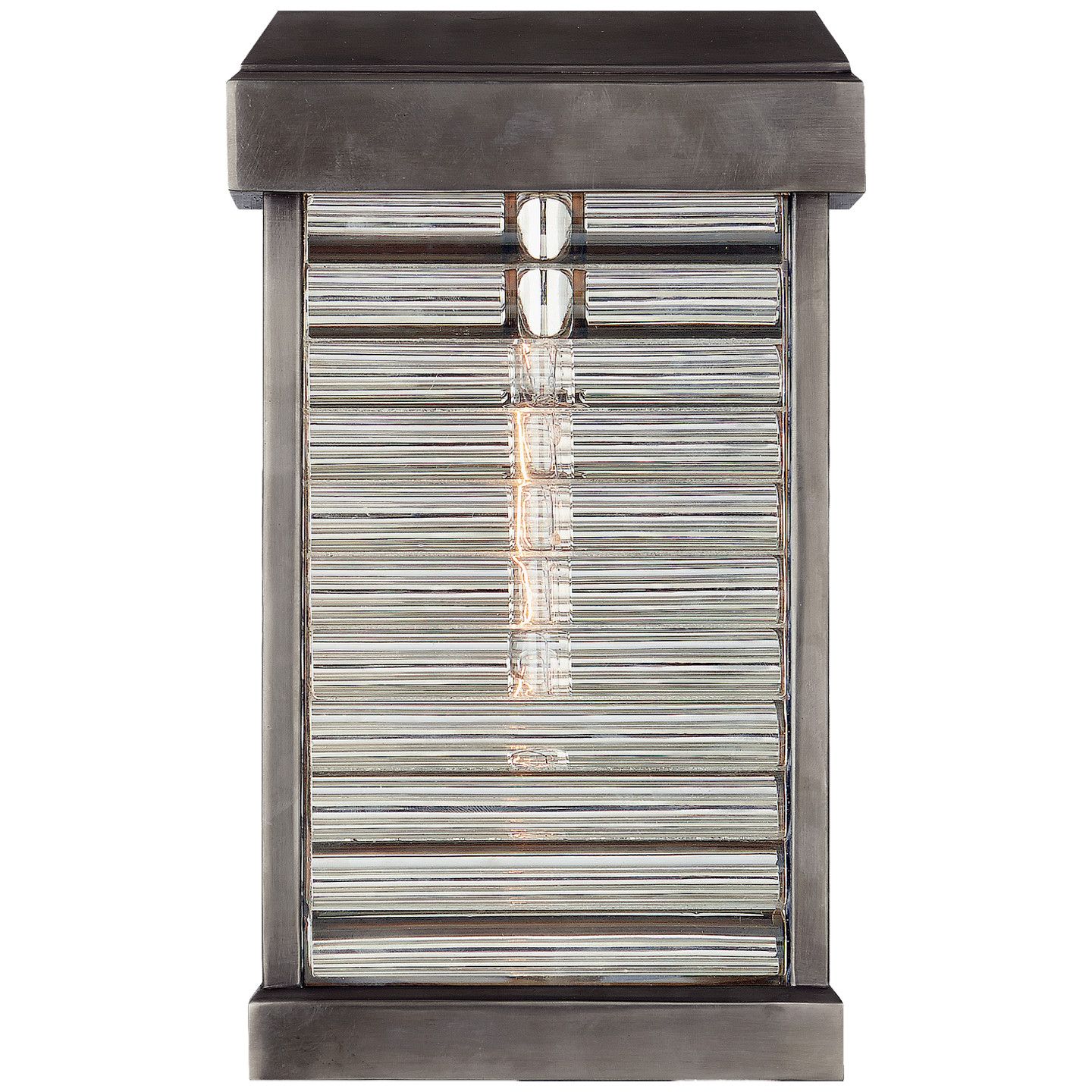 Dunmore Curved Glass Louver vägglampa brons