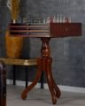 Chess side table brown