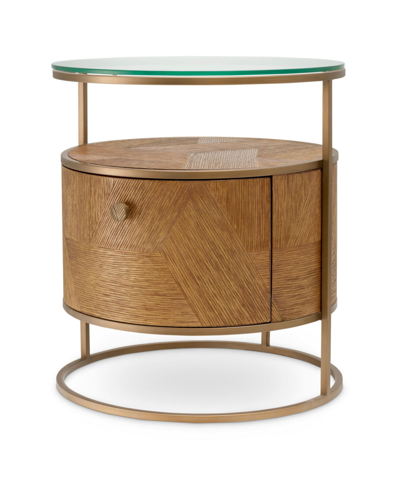 Velutto Side Table Oak Veneer Brass