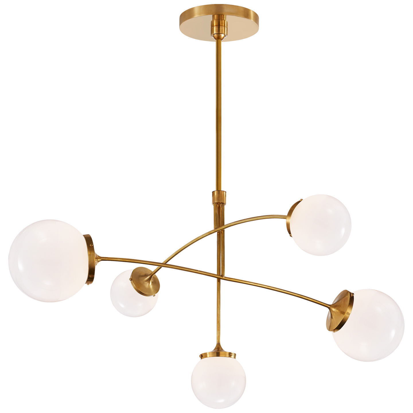Prescott Mobile Chandelier Soft Brass/White Medium
