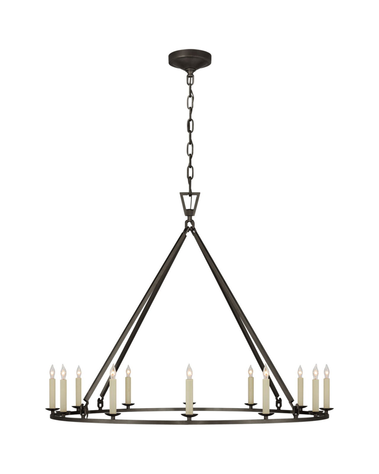 Darlana Large Single Ring Chandelier Aged Iron