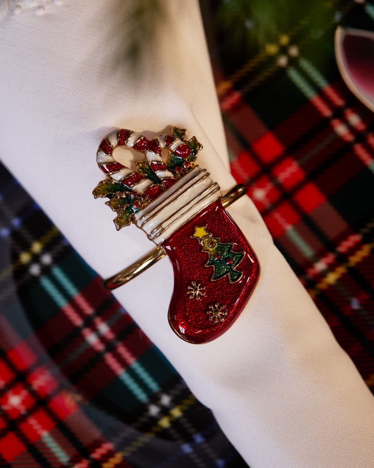 Clara kerstkous servetring