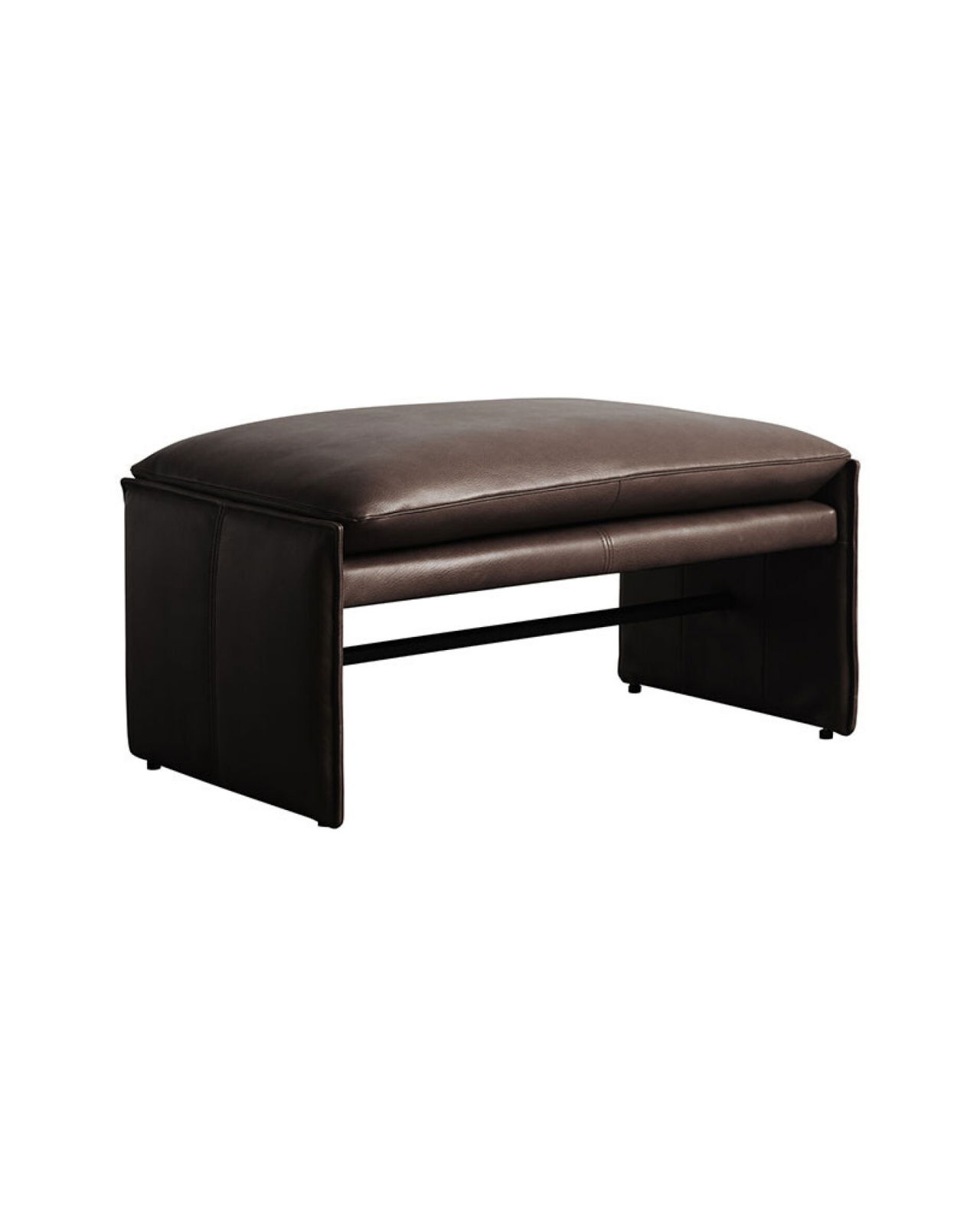 Harlem Ottoman Leather Espresso