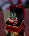 Isabelle Bells Napkin Ring Red