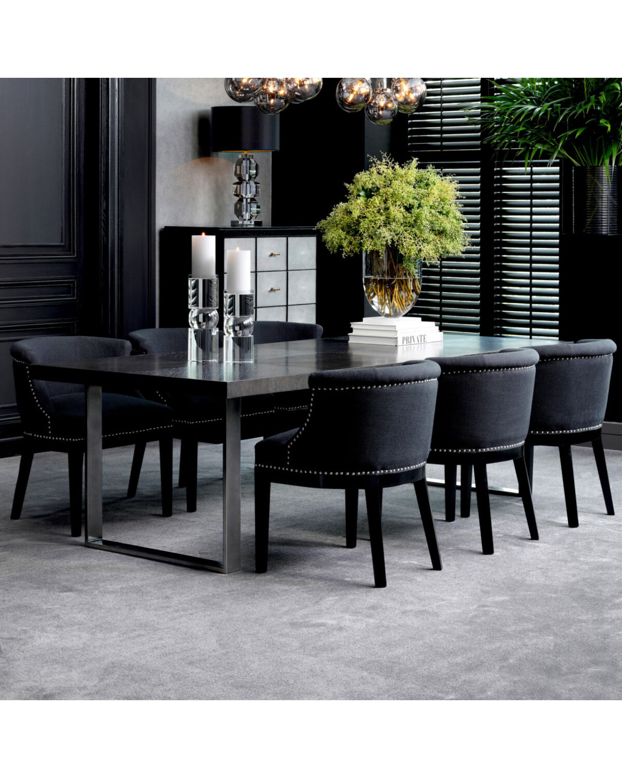 Borghese Dining Table Charcoal Oak