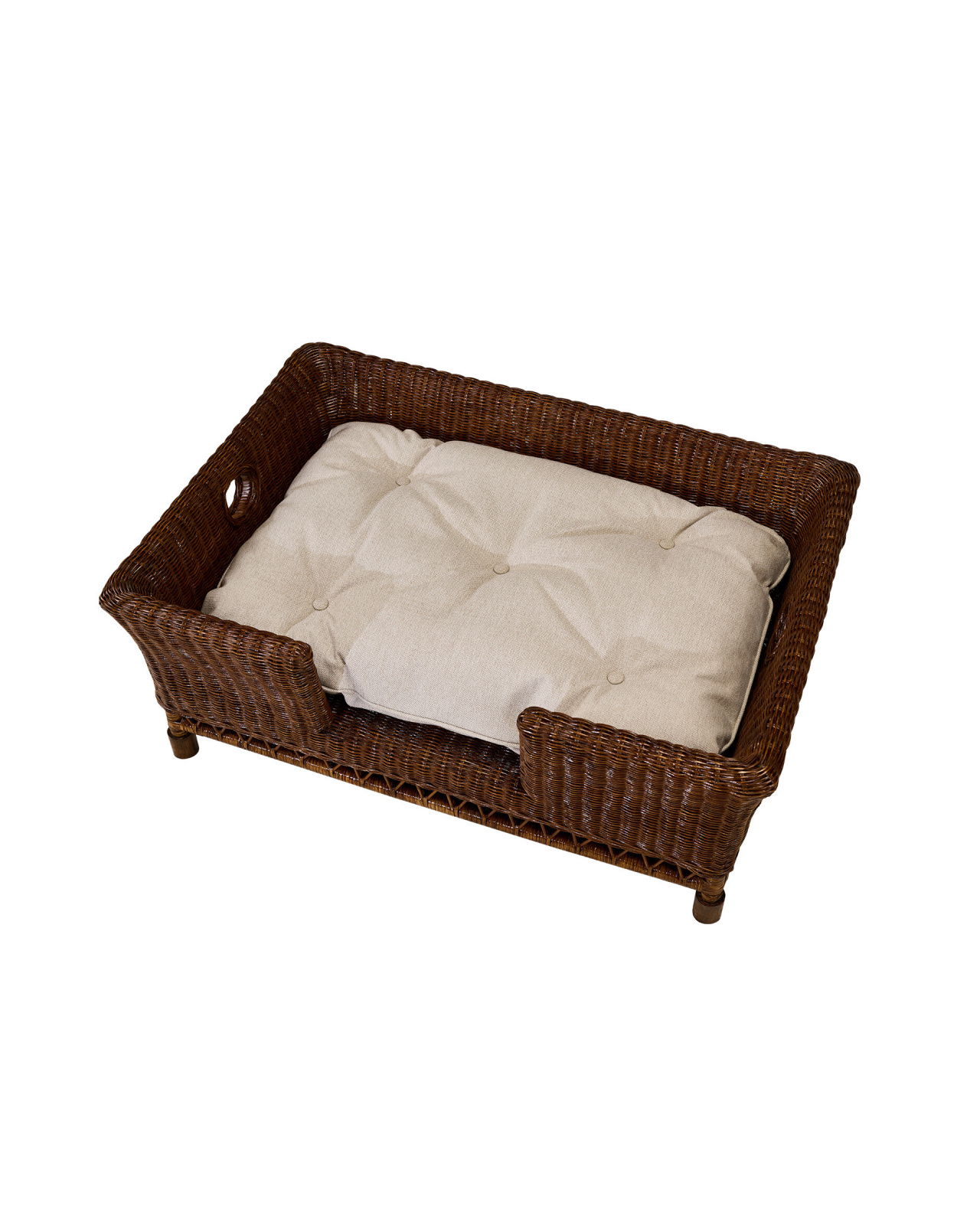 Cognac Hundebett Rattan