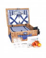 Fontainebleau picknickkorg 4-set blå
