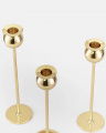 Tulp kandelaar messing set 3 stuks