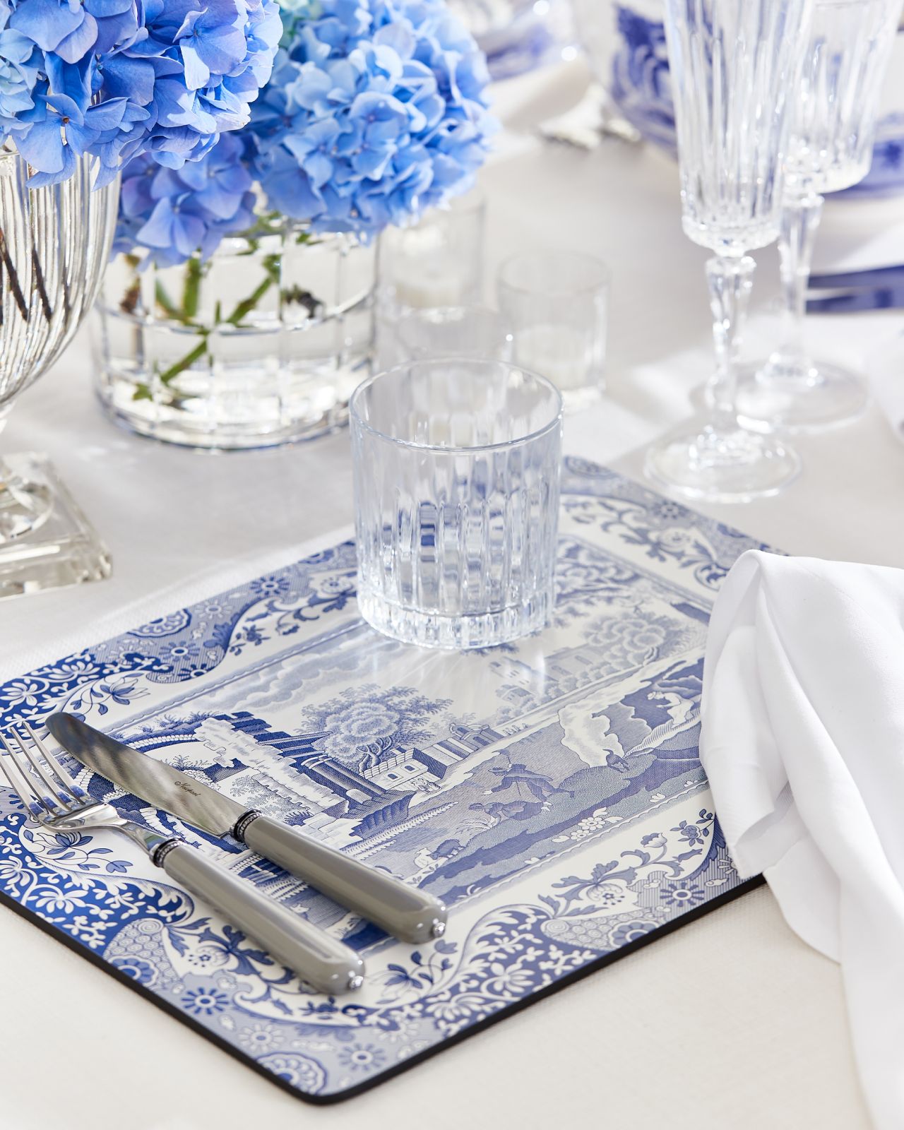 Blue Italian bordstabletter blå/vit 4-pack