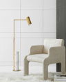 Alma Floor Lamp Antique Brass/White