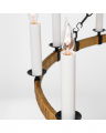 Darlana Large Wrapped Ring Chandelier Aged Iron and Rattan