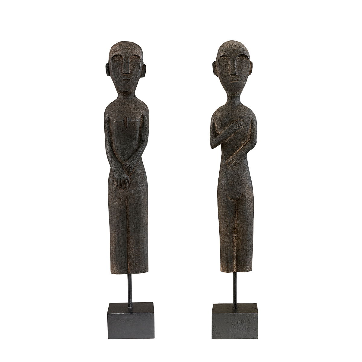 Zika & Rama Wooden Sculptures Black OUTLET
