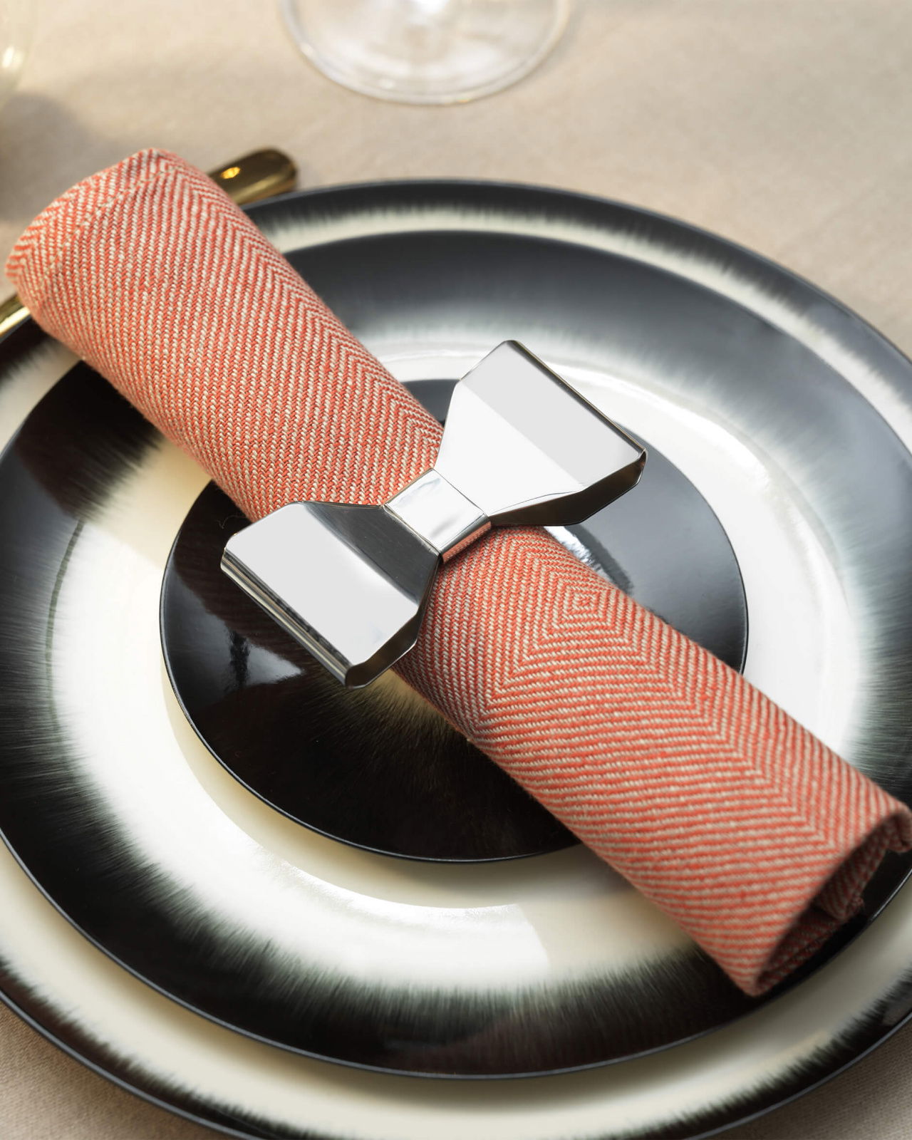 Bowie servettring stål 2-pack