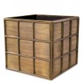 Grid Planter Vintage Brass