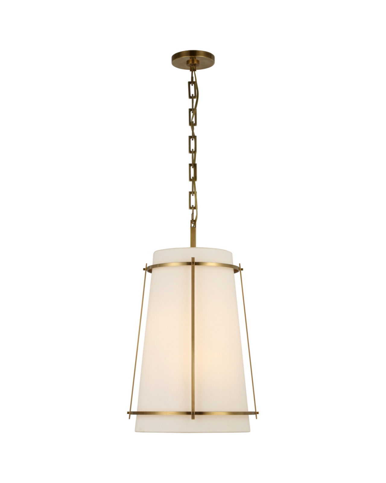 Callaway Medium Hanging Shade Antique Brass and Frosted Acrylic Diffuser