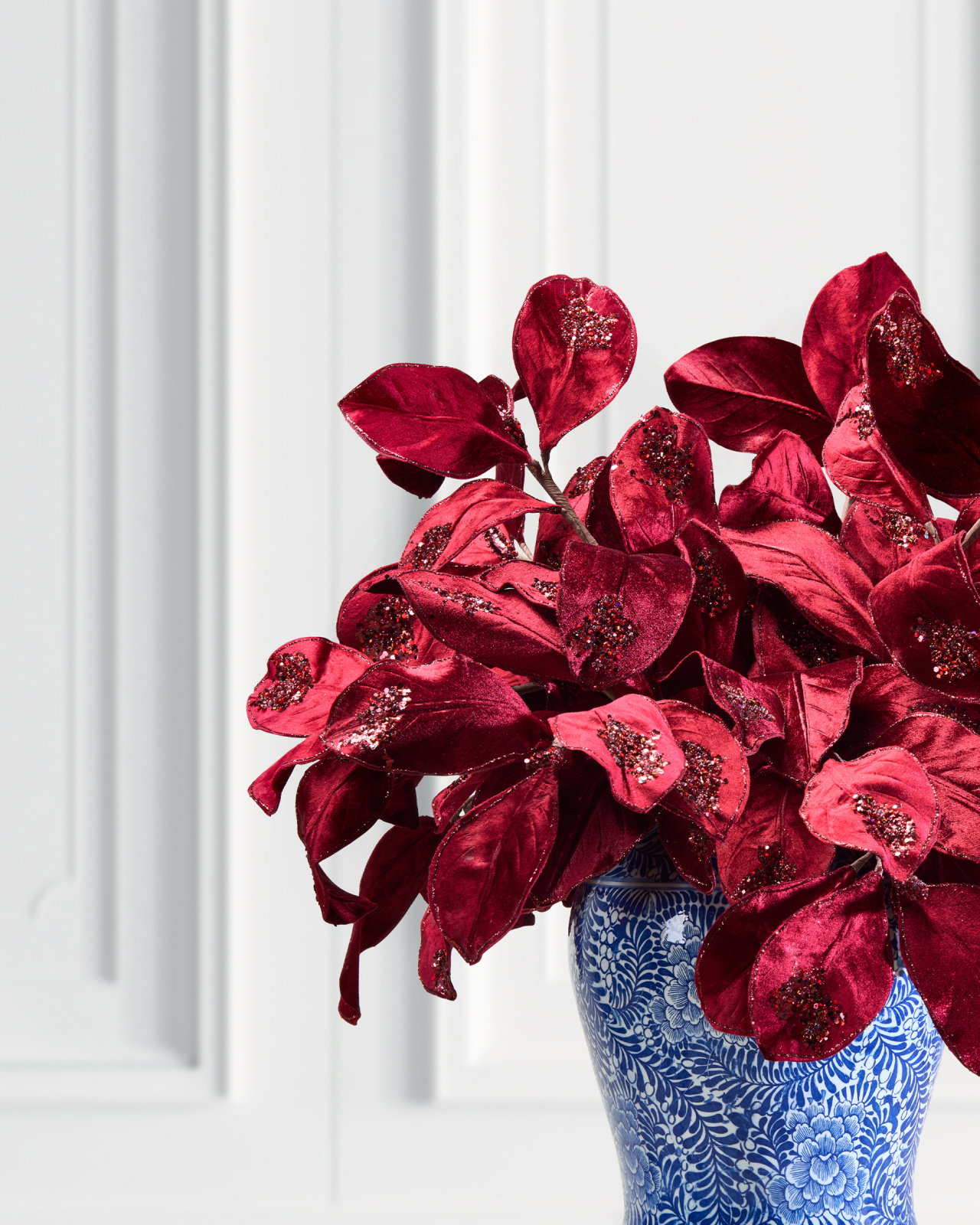 Magnolia Leaves decoratietak wijnrood