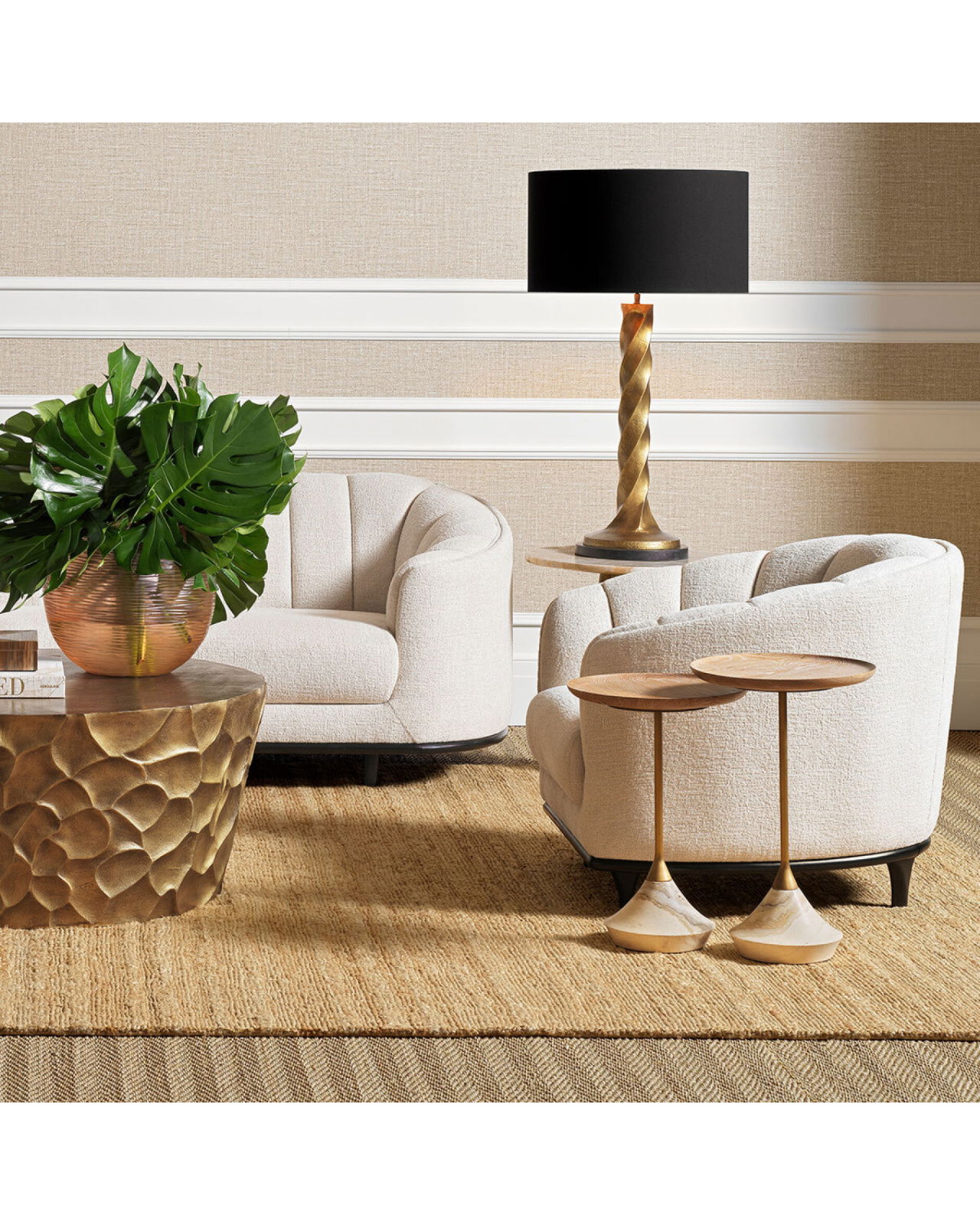 Puglia Side Table Beige set of 2
