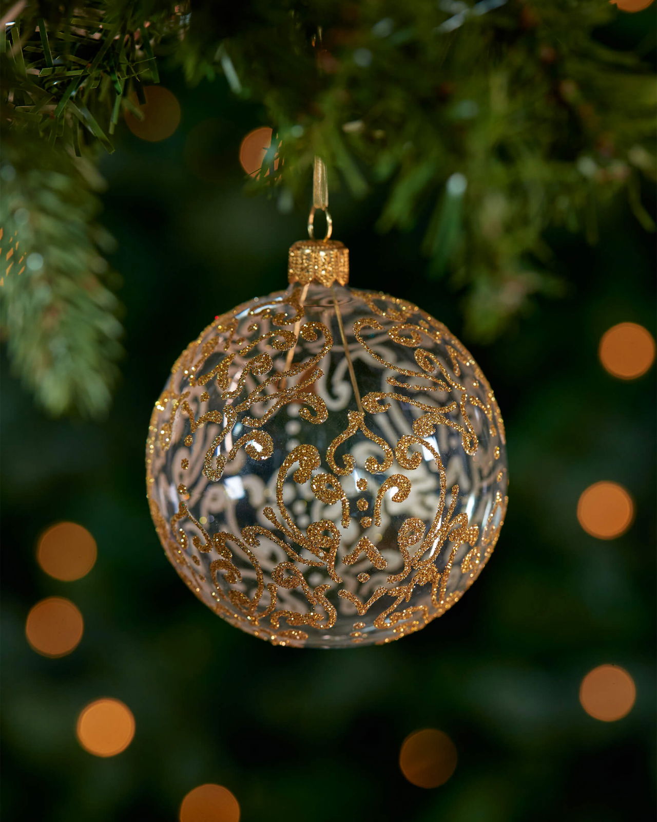 Lux Delia Weihnachtskugel gold 8cm