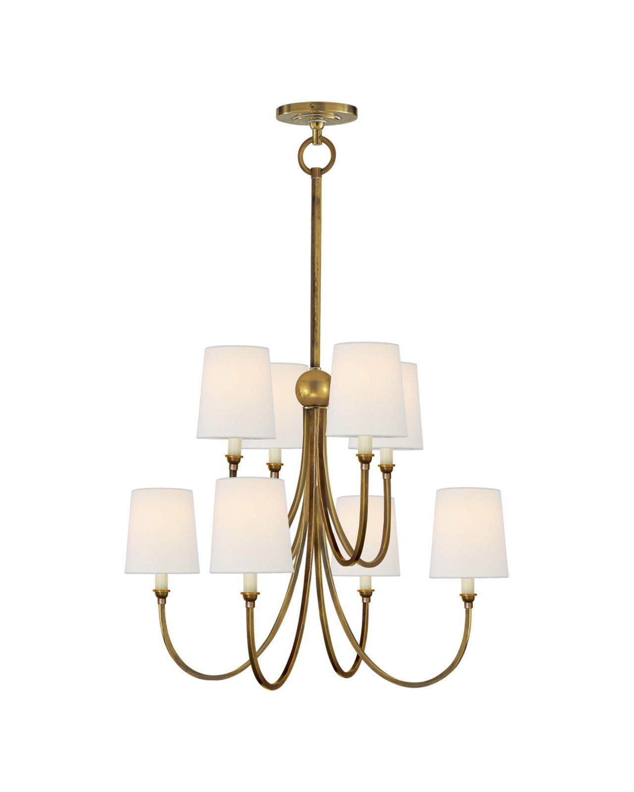 Reed Chandelier Antique Brass L