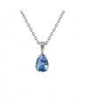 Petite Drop Necklace Lapis Rhodium