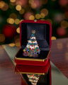 Rufus Christmas Tree Brooch Red