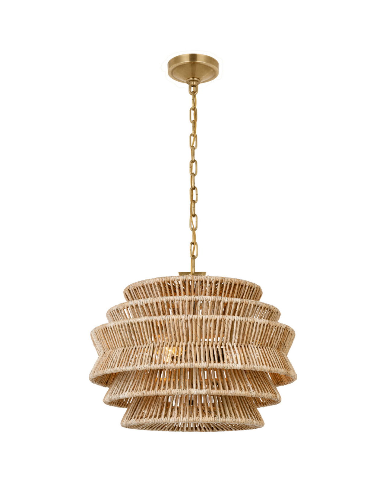 Antigua Small Drum Chandelier Natural Abaca