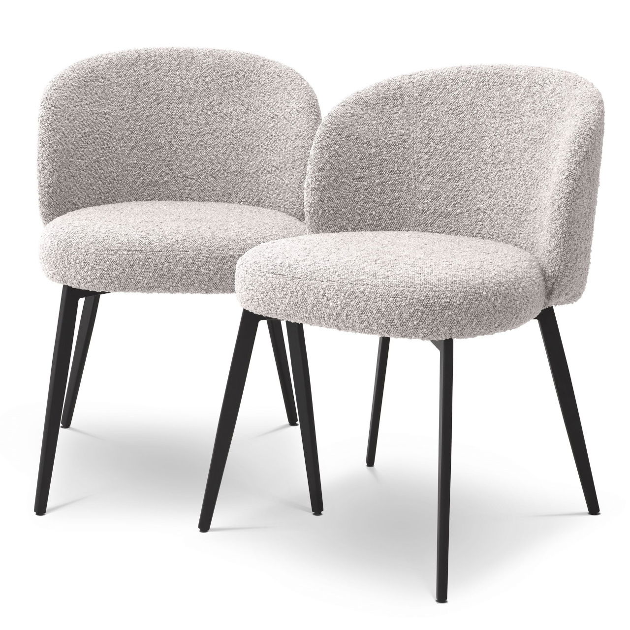 Lloyd Dining Chair Bouclé Grey Set of 2