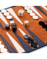 Monte Lago Backgammon Travel Set orange leather