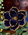 Edmund bloem kerstdecoratie blauw