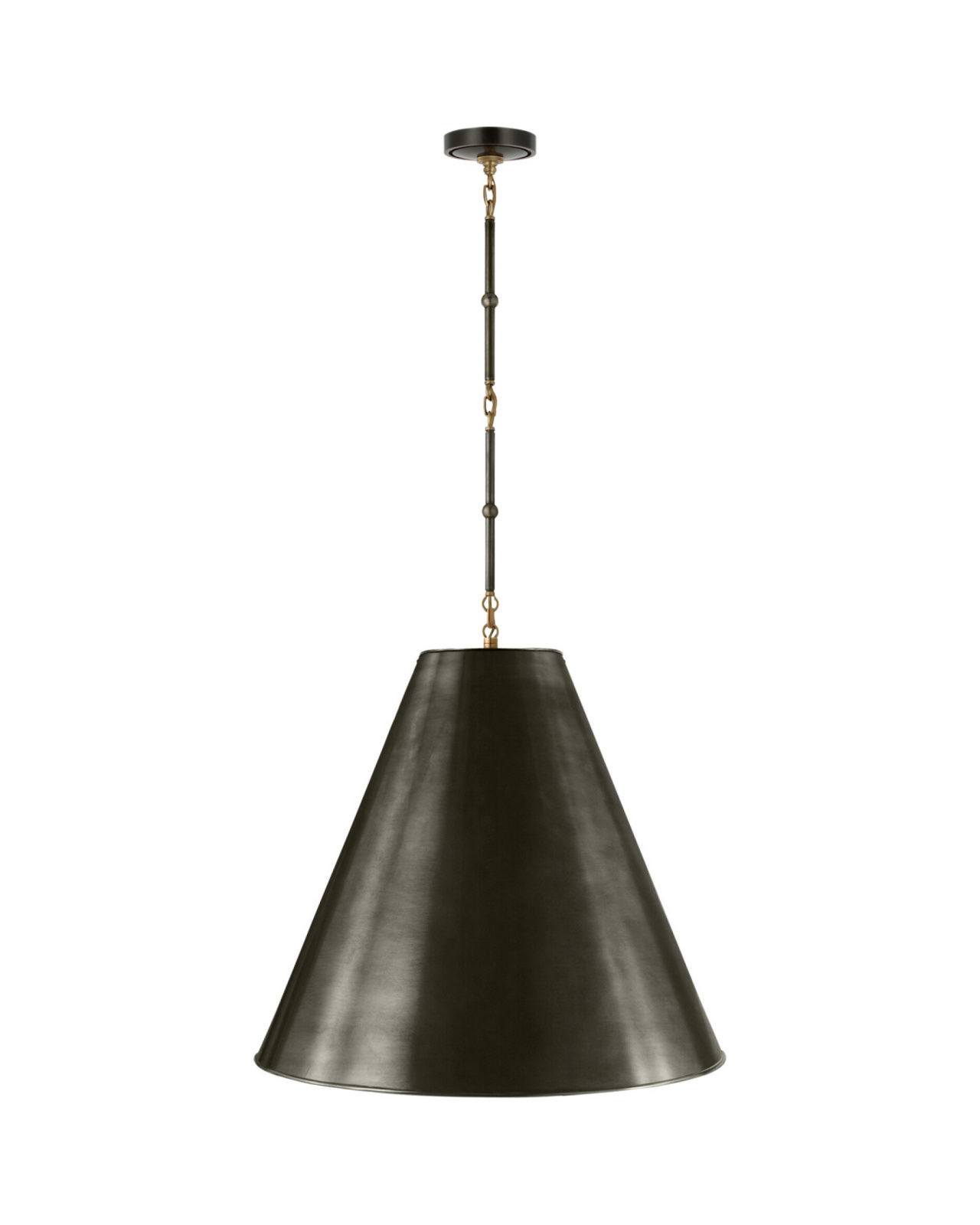 Goodman Large Hanging Lamp Bronze and Antique Brass/Bronze Shade L