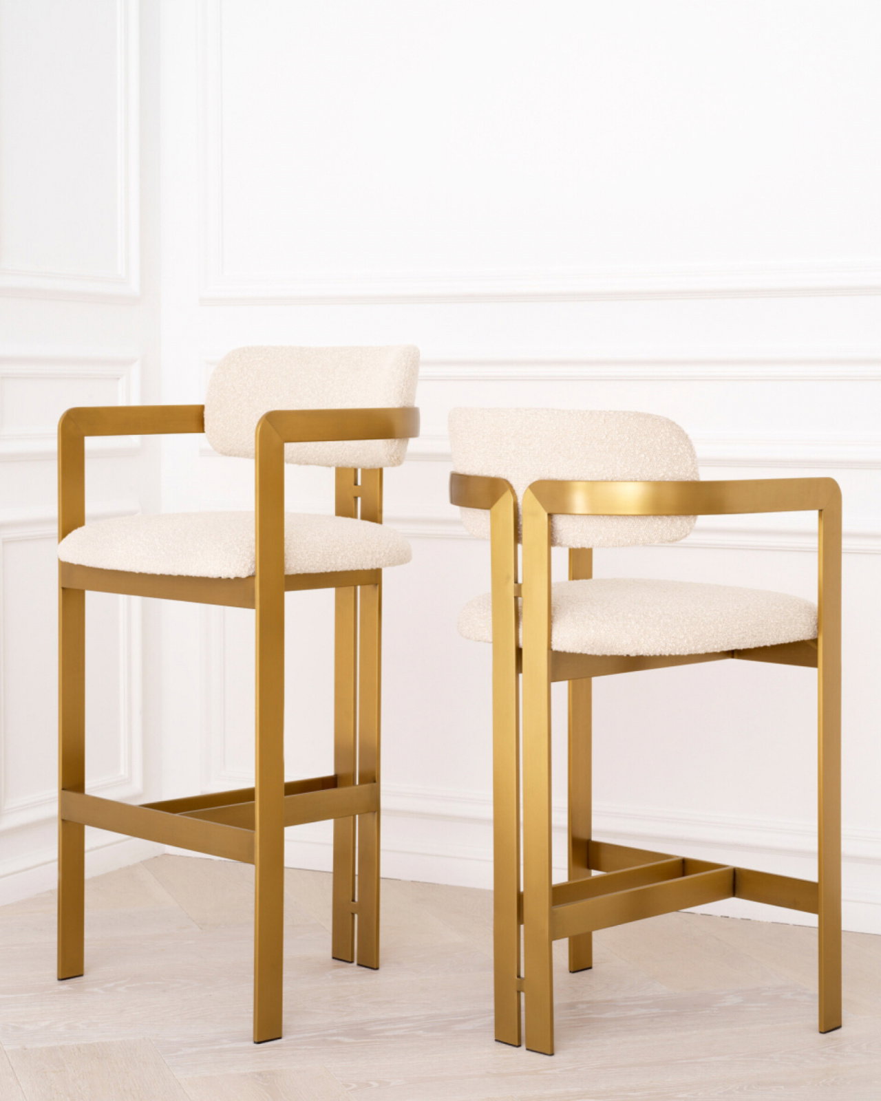 Donato Bar Stool Bouclé Cream