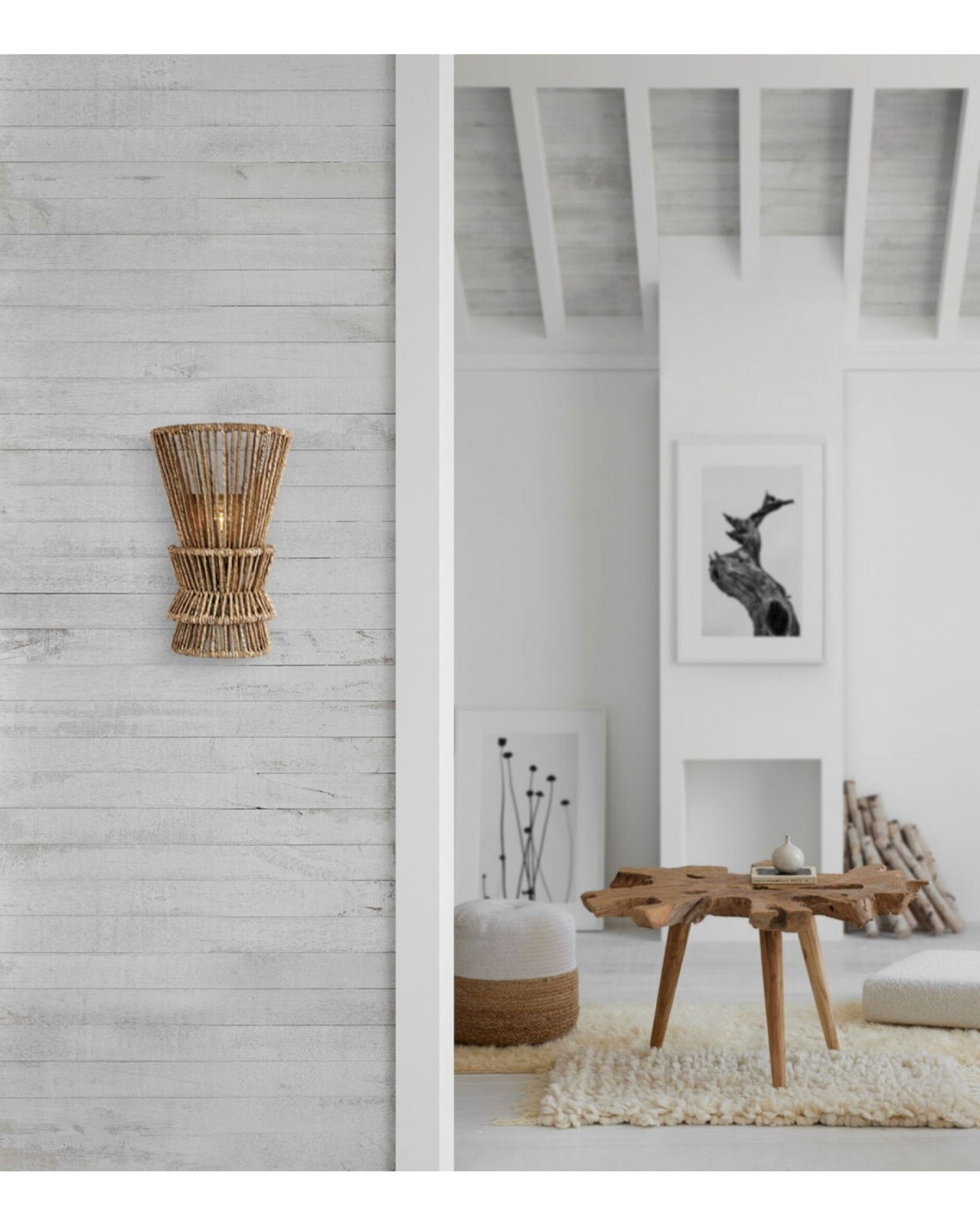 Antigua Sconce Natural Abaca M