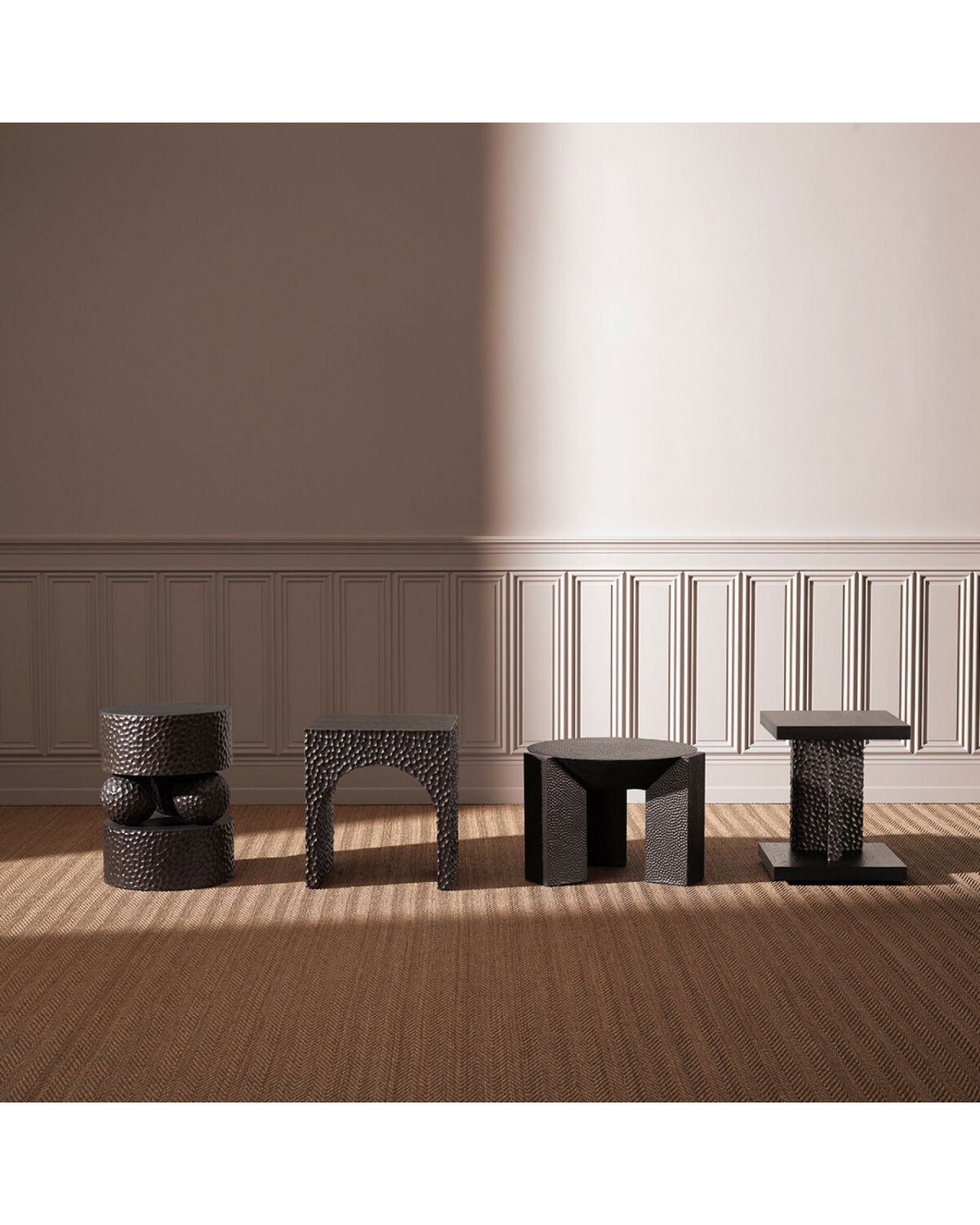 Bravon Side Table Ebony Oak Veneer