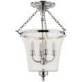 Sussex Semi-Flush Bell Jar Lantern Polished Nickel