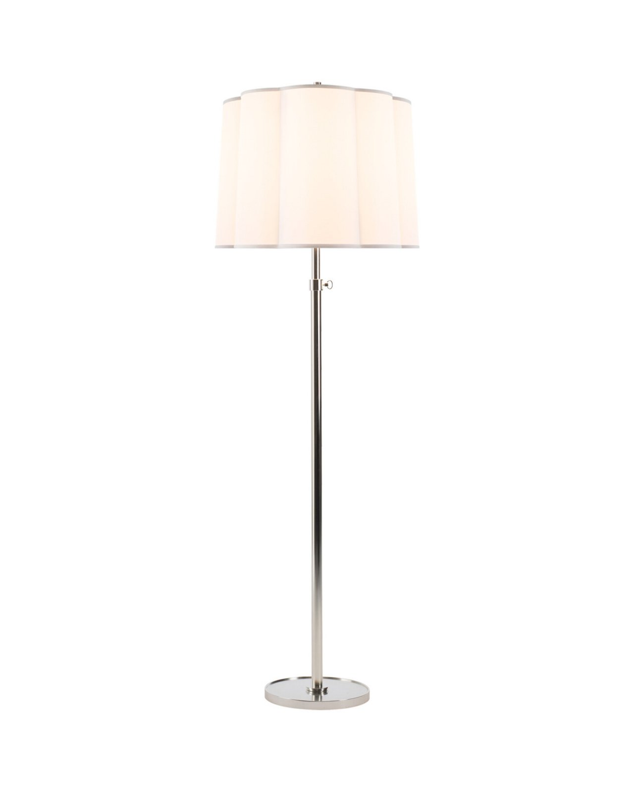 Simple Floor Lamp Soft Silver/Silk Scalloped