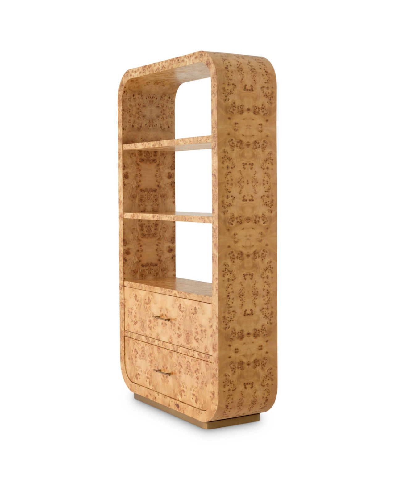 Quinton bokhylla light brown mappa burl