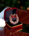 Selma Christmas Wreath Brooch Red