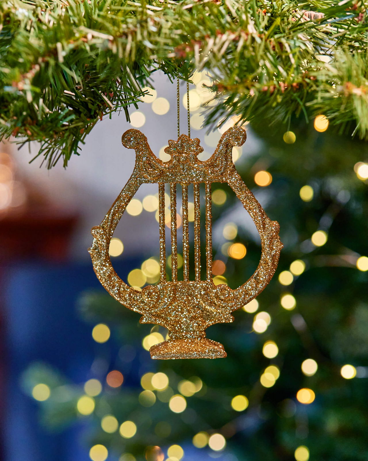 Jolie harp kerstboomdecoratie goud