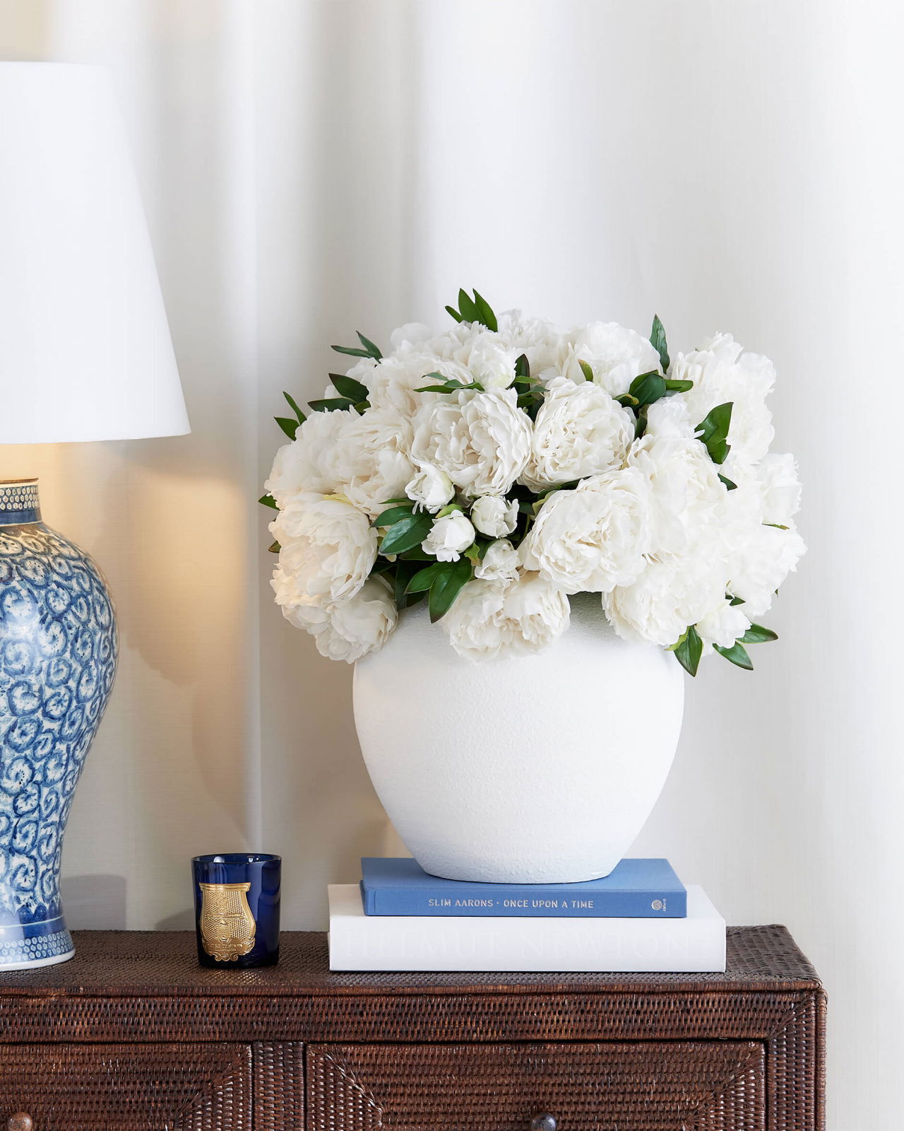 Pion snittblomma vit