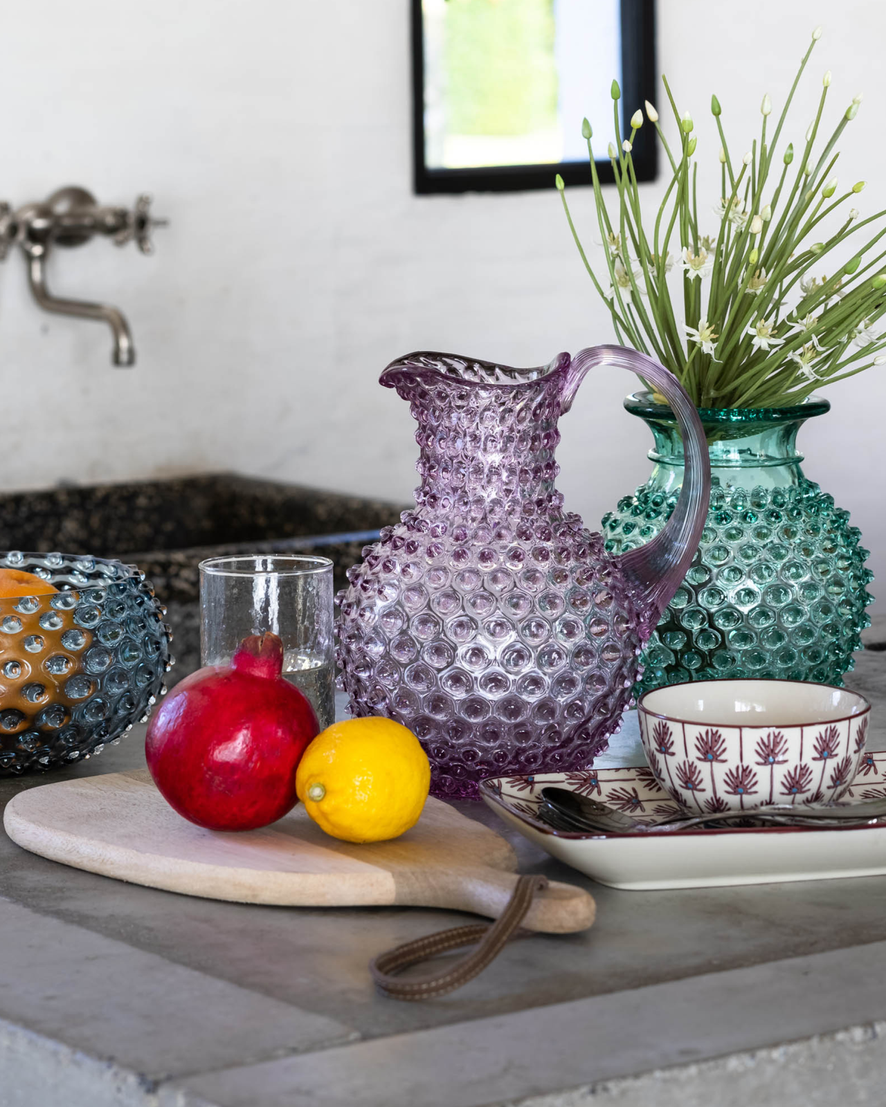 Paris glass carafe purple 2 liters