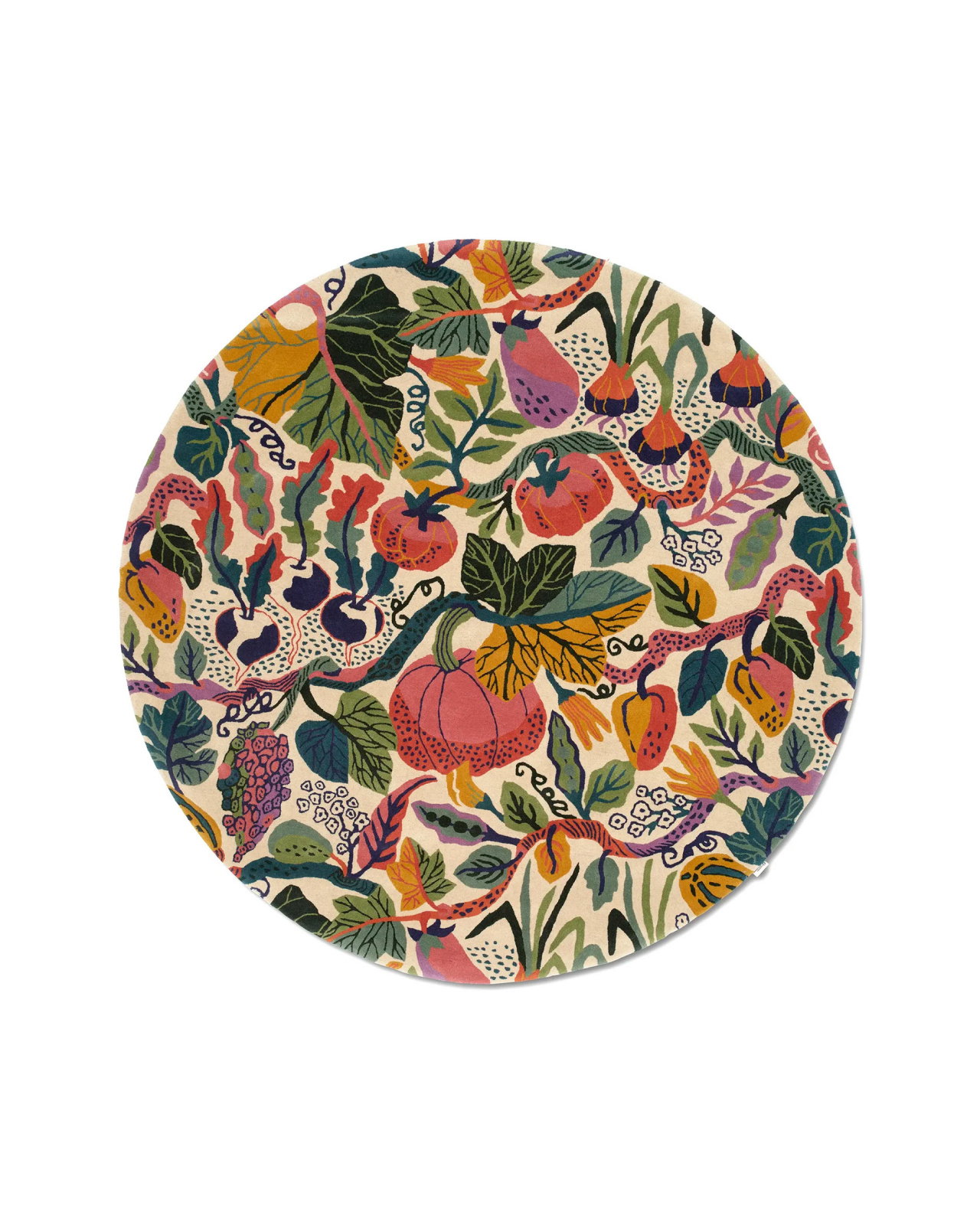 Heritage Garden round rug cream