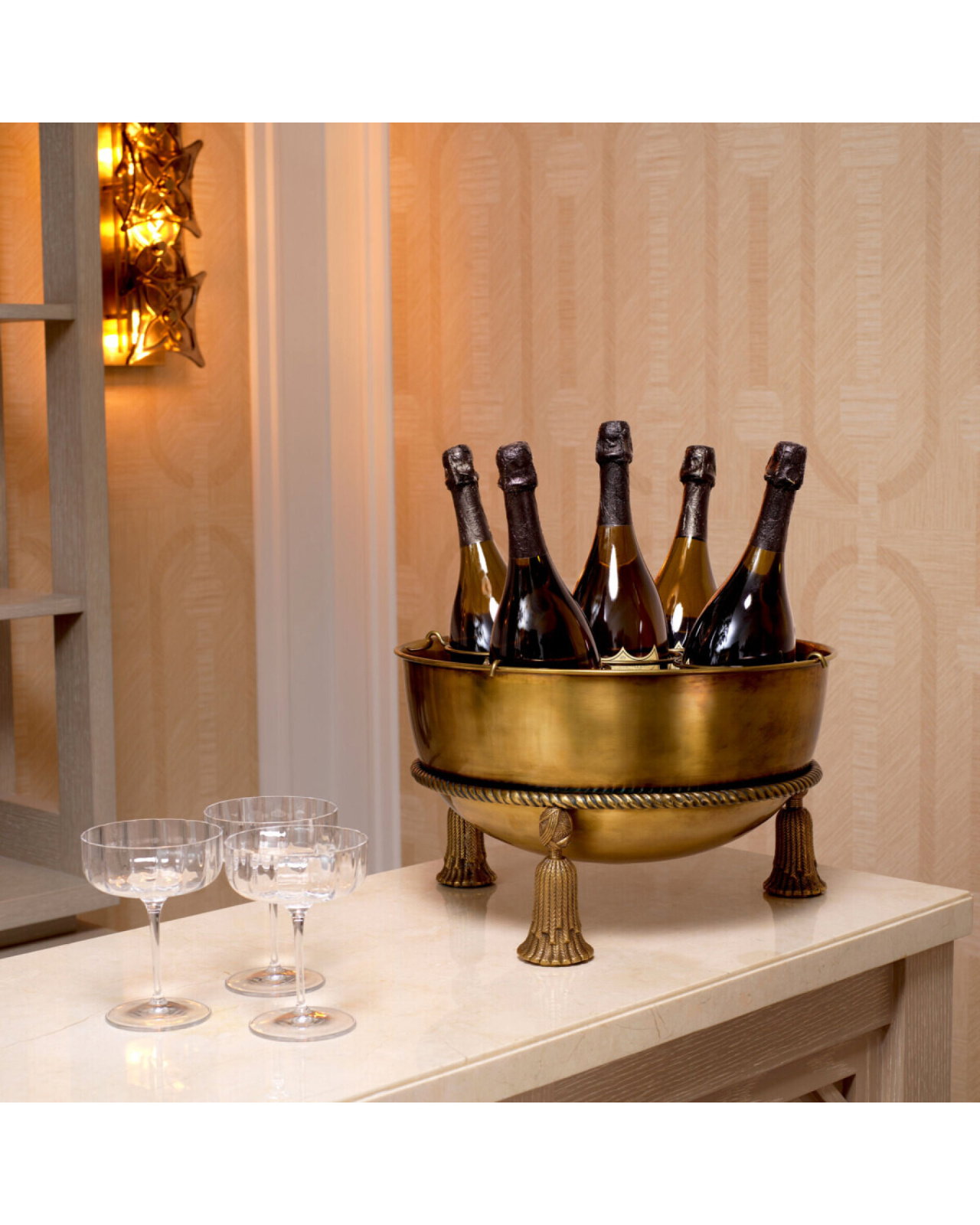 Tassel Champagne Cooler vintage brass