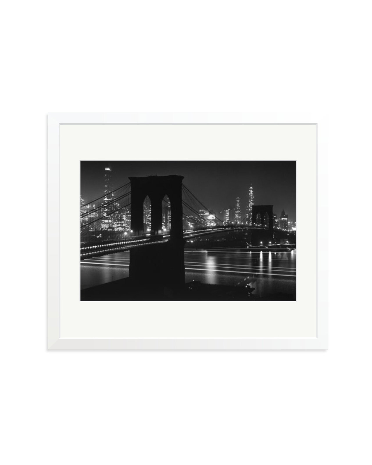 Brooklyn Bridge at Night White / Large