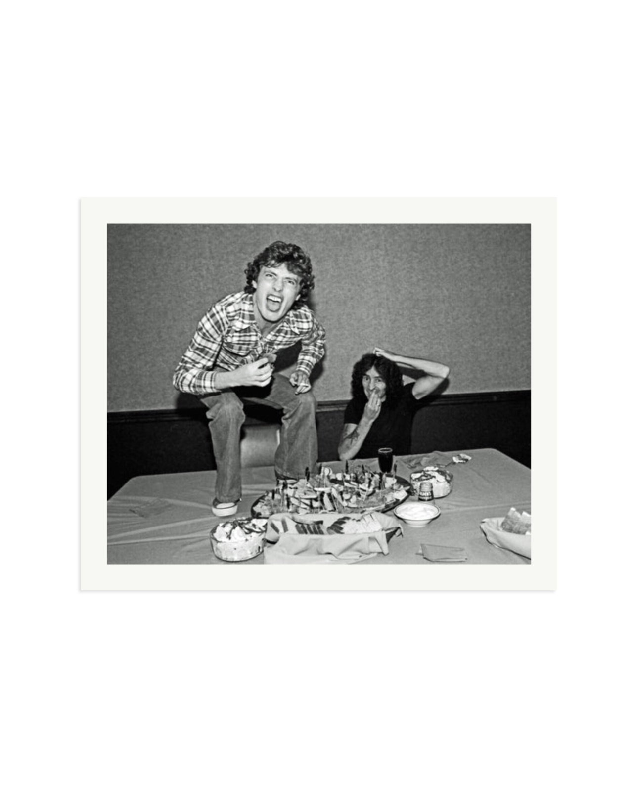 Angus Young and Bon Scott at Lunch, 1977 Print Only / XXL