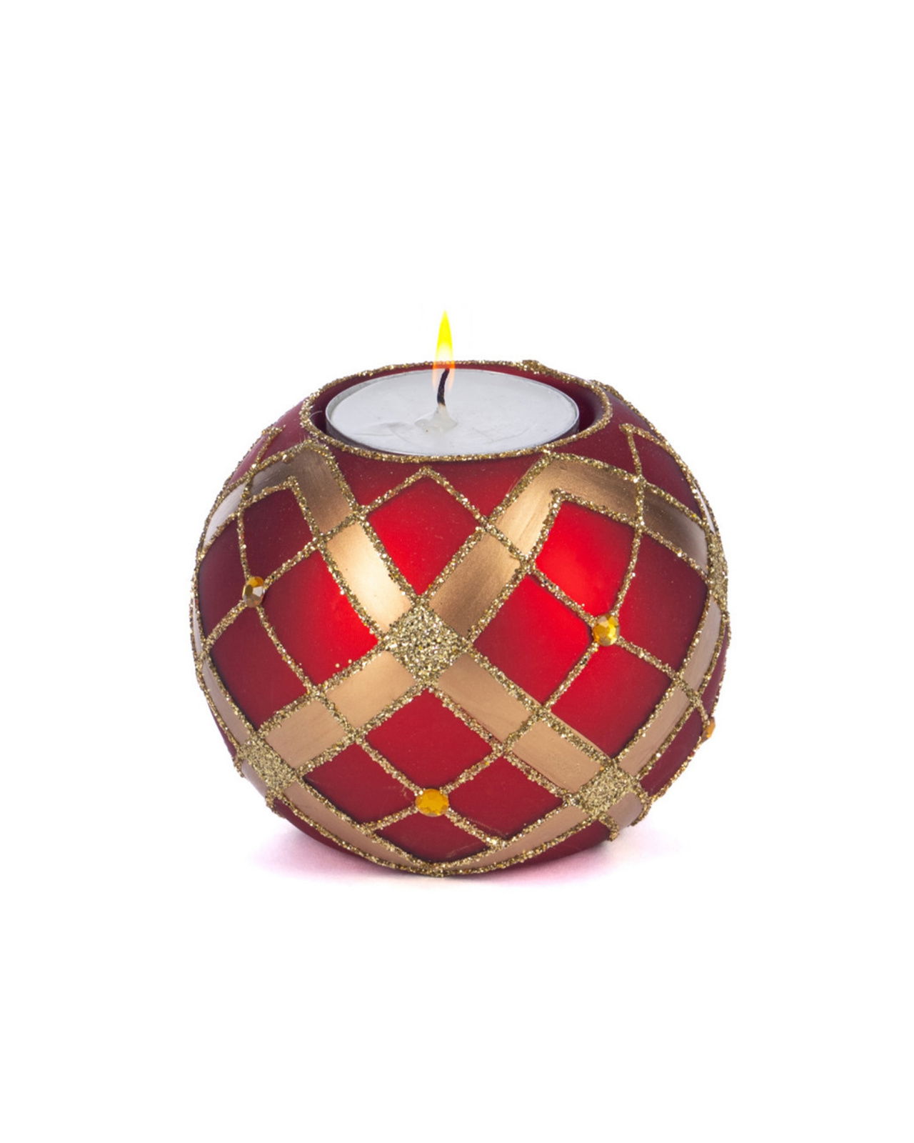 Mariette Candle Holder Red/Gold