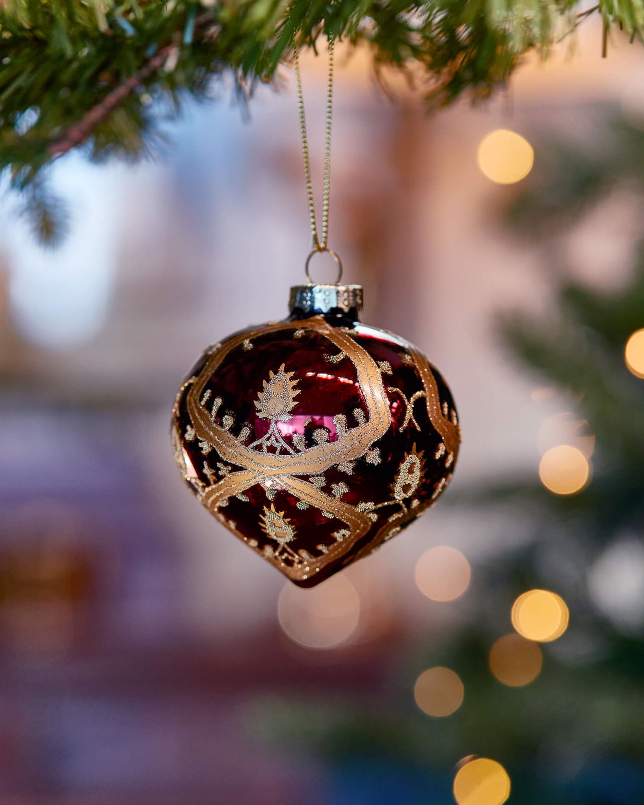 Patrice Weihnachtskugel Granatapfel weinrot