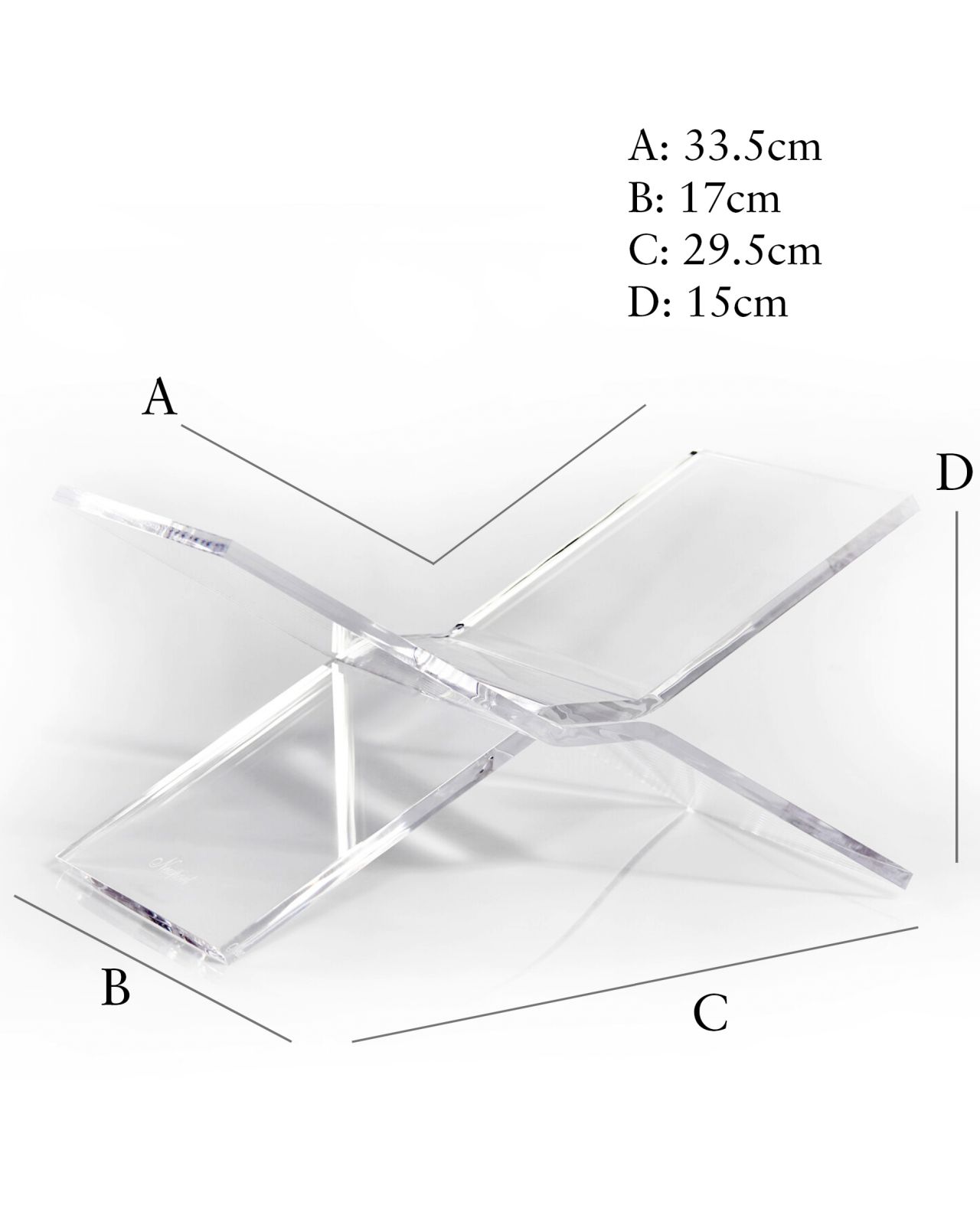 Bokstöd transparent