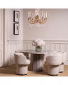 Florence Dining Table Silver Travertine